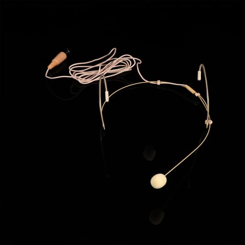 Mobestech 3-Piece Headset Microphone for Headsets, Wired Microphones, Condenser Vocal Microphones, for Voice Amplifiers and Loudspeakers, Beige