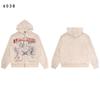 Mens Oversized Cotton Hooded Sweatshirt With Washed Vintage Print Streetwear Hip Hop Jacket