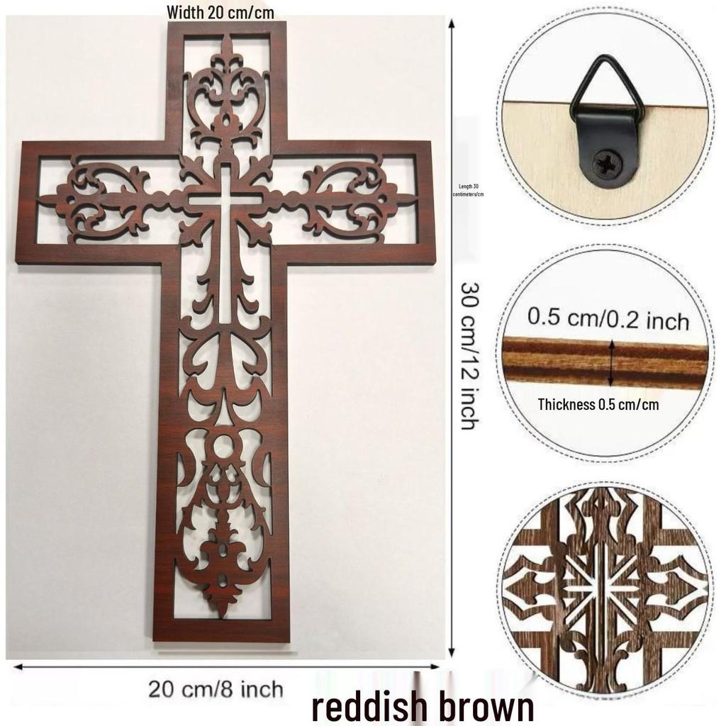 Wooden Cross Pendant: Creative Carved Prayer Ornament