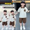 Boys Cotton 2-Piece Set Short Sleeve Tee Mid-Length Pants Casual Kids Outfit Ages 3-8
