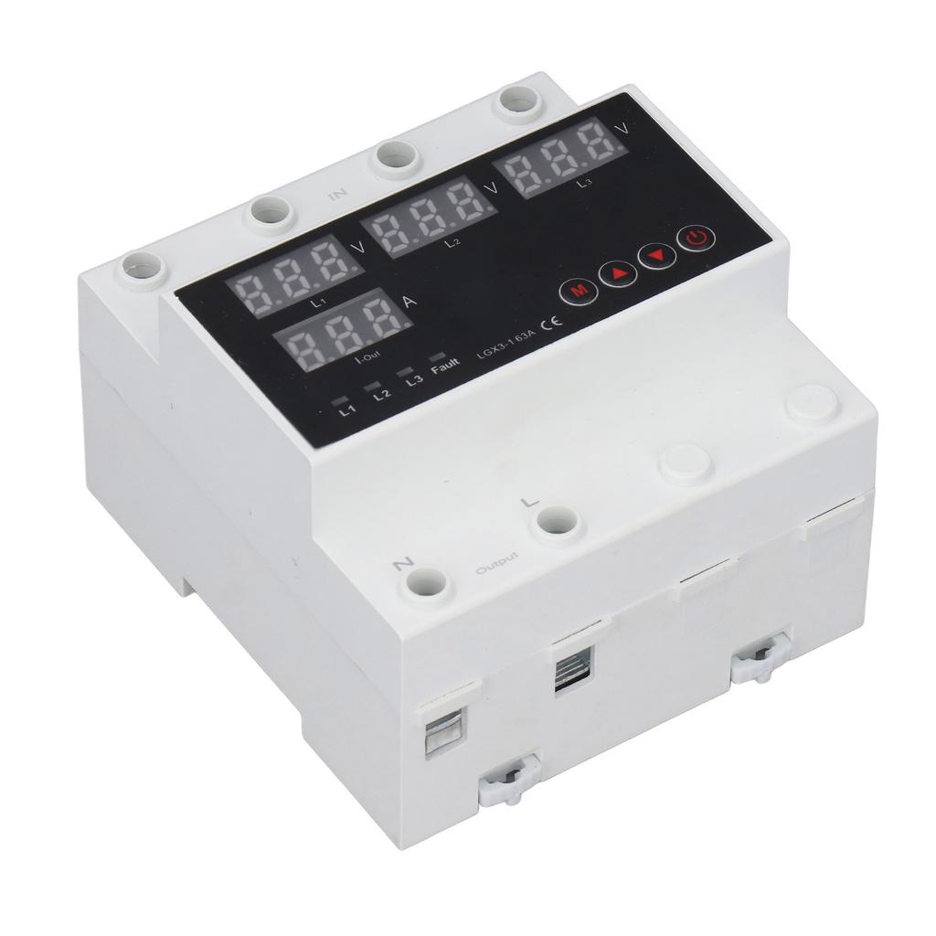 Автоматический переключатель ATS 63A 3PH LED дисплей Регулируемый защитник напряжения для генератора