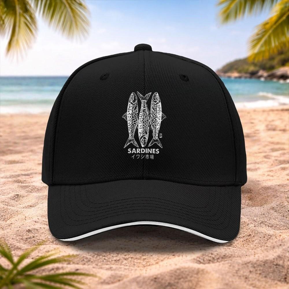 Sardines Market Graphic Baseball Cap Unisex Adjustable Polyester Outdoor Sports Headwear