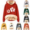 Ayollar Modasi Kapushonli Bosma Plyush Iliq Keng Pullover Sviter