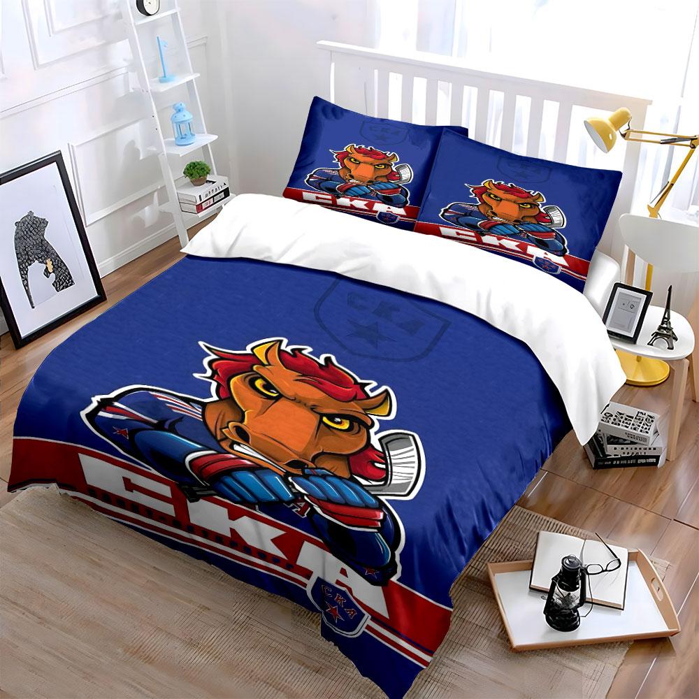"Fierce Hockey Bull Design Bedding Set" Print Bedding Set Duvet Cover Pillowcases (1* Duvet Cover 2* Pillowcases Do Not Include Comforter)