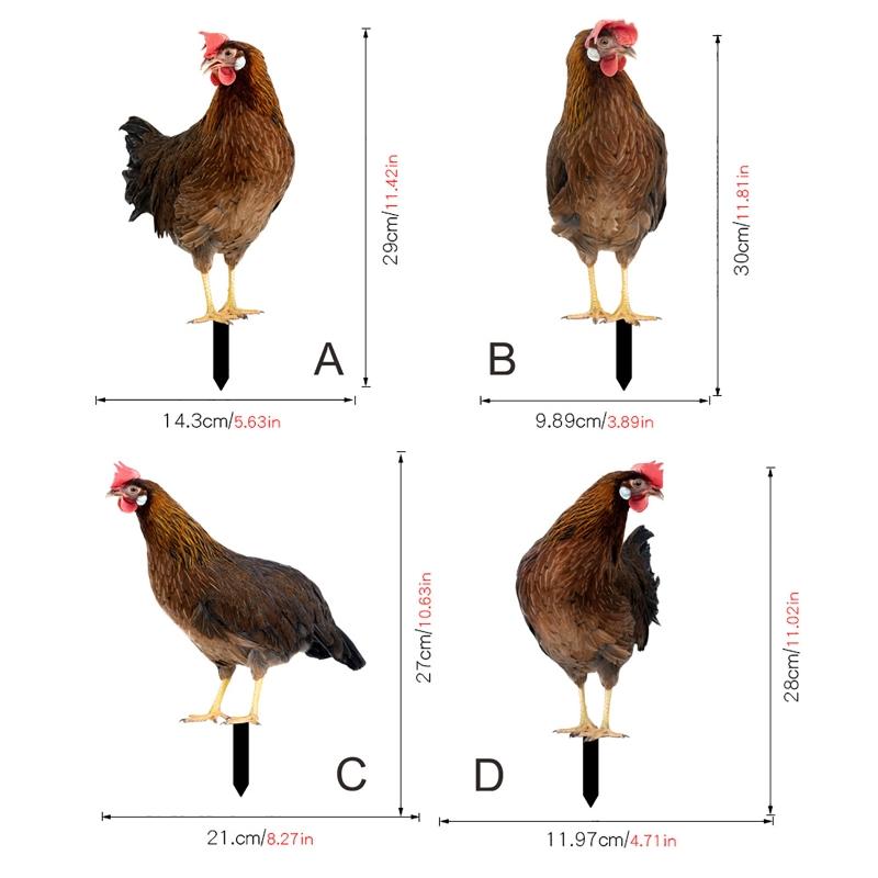 Садовые колышки в виде курицы, акриловые таблички для двора, уличная скульптура, статуэтка, украшения для горшечных растений, садовый вкладыш, декор для двора, лужайки