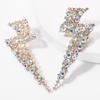 Exaggerated Lightning Rhinestone Earrings for Women