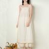 Летнее японское повседневное тонкое универсальное платье на бретельках, женские однотонные хлопковые женские платья