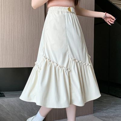 2025 Большие размеры Новые весенние джинсовые юбки Женская одежда Модная свободная плиссированная юбка Высокая талия Винтаж