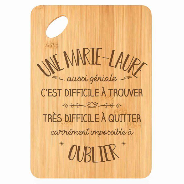 Planche à découper - PLANETEE - Une Marie-Laure aussi géniale - Bambou - 30x20x1 cm - Cadeau gravé