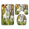 Unicorn Bathroom Floor Mat Toilet Three-Piece Set