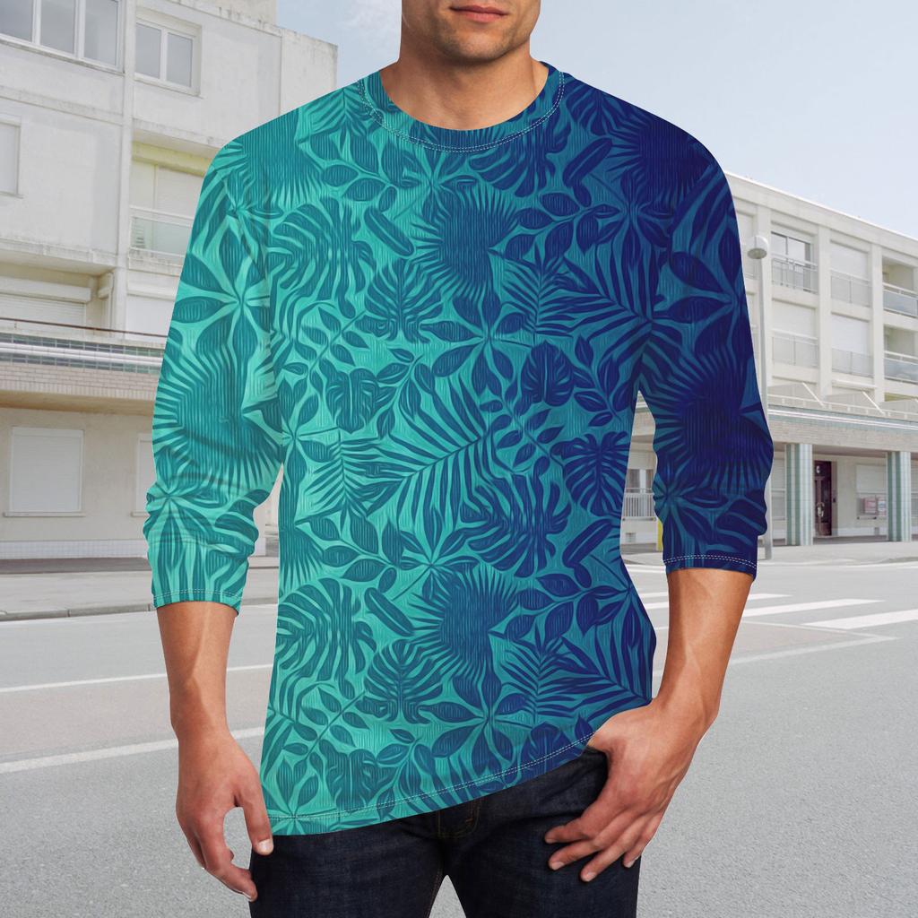 Men's T Shirt O-Neck Clothing Apparel Outdoor Long Sleeve Print Fashion Designer Vintage