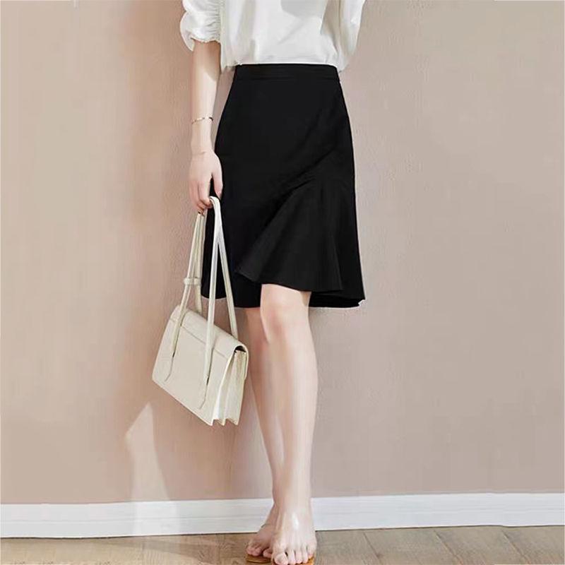 Irregular Fishtail For Ruffled Skirt Women Elegant High Waisted Slimming Half Length Skirt Fishtail Skirt Female