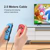 2,5 м портативный кабель-зарядка для контроллера Joycon, 2 в 1, быстрая зарядка, для Nintendo Switch, 2 контроллера, 1-2 шт.