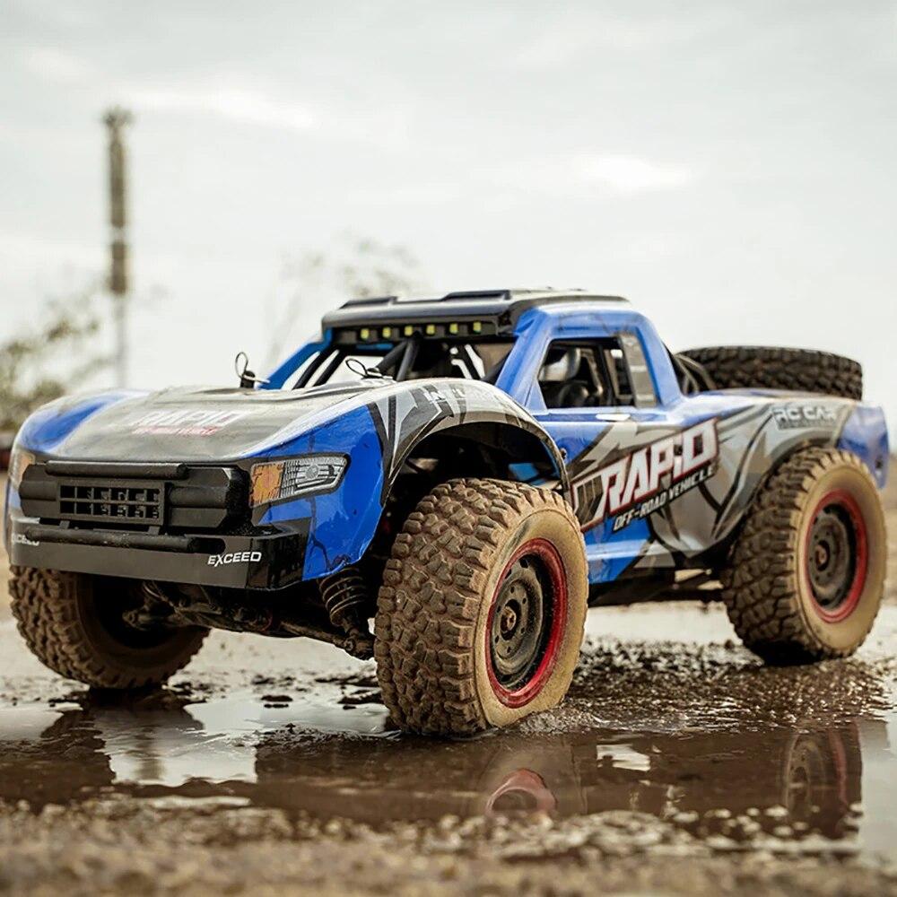 Новый 1:14 70 км/ч 4WD Радиоуправляемый автомобиль Внедорожник Автомобиль для трюков со светодиодной фарой Дистанционное управление Пикап Высокоскоростной дрифт Монстр-трак Детская игрушка в подарок