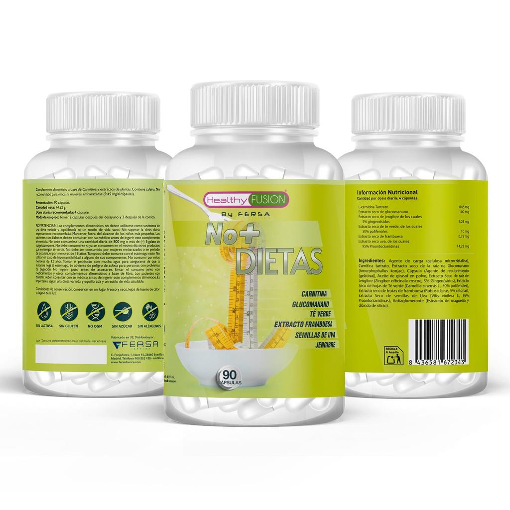 Healthy Fusion Powerful Fat Burner for Weight Loss | L-Carnitine + Green Tea + Raspberry Extract | 90 Count