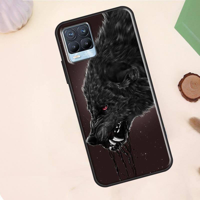 Волк искусство черный Чехол для Realme C75 C63 C61 C55 C51 C53 C35 C65 C67 C71 11 12 13 14 15 Pro Plus GT6 GT7 Pro