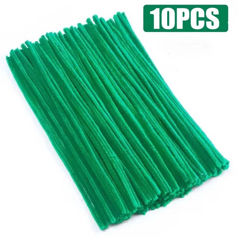100/10Pcs DIY Plush Chenille Sticks Stem Pipe Cleaners Bending Plush Craft Wired Sticks Kids Educational DIY Decoration Supplies