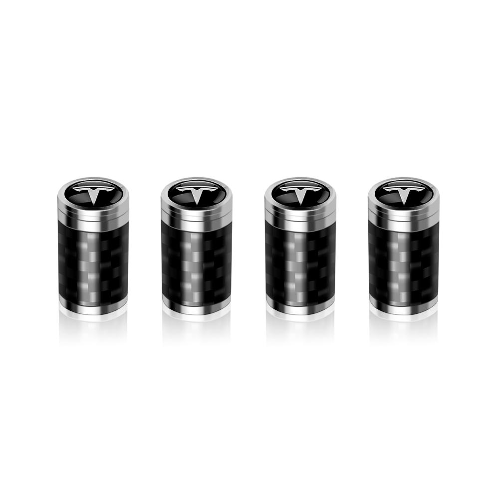 Car Wheel Tire Valve Caps Tyre Rim Stem Covers Airdust for Tesla Model 3 Model S Model X Model Y Roadster Invader Coil Mod WYE