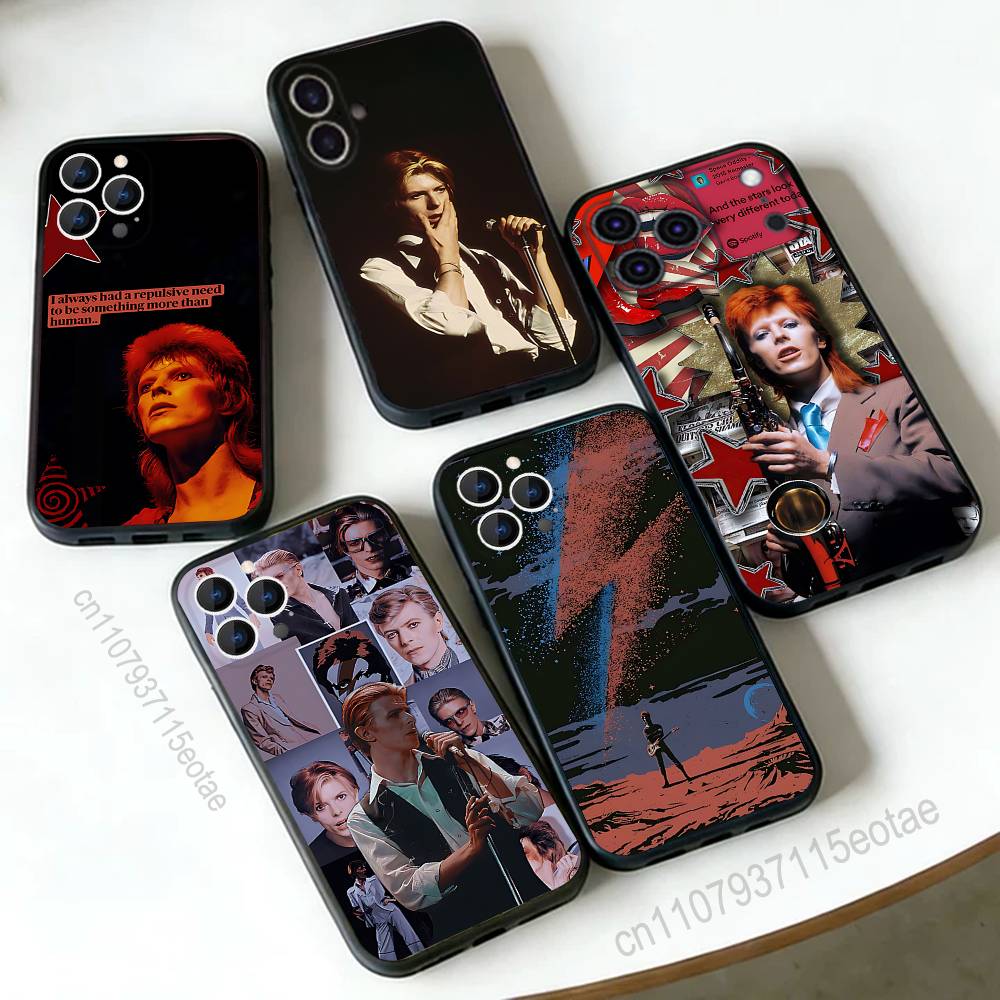 Чехол для телефона D-David Blackstar Bowie для iPhone 17,16,15,14,13,12,11,Pro,Max,Plus,E,Air,Mini Защитный черный чехол