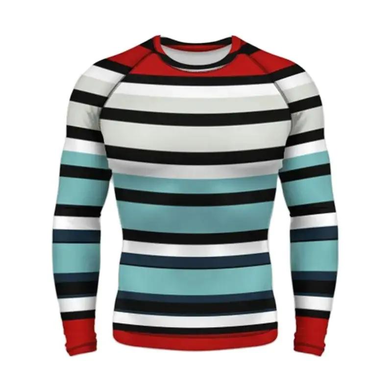 Zebra Striped 3D Printed Fun Street Hip-hop Round Neck Long Sleeved Fashionable Avant-garde Casual Minimalist Men's T-shirt Top