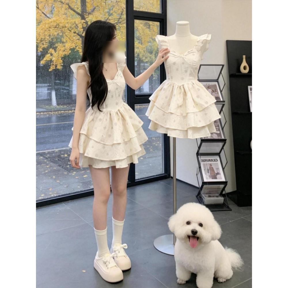 waist slim and thin temperament pure desire sweet and spicy wind Xiaofei sleeve princess dress children niche design sense summer