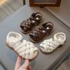 Kids Sandals for Girl Woven Kids Shoe Girls Beach Shoes Solid Color Children Sandals Toddelr Girls Shoes Princess Shoe Sandalias