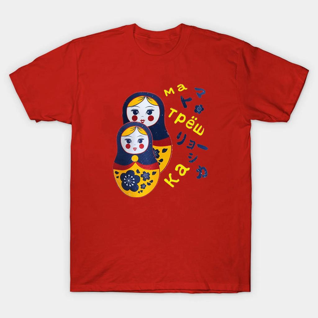Russian Doll Kawaii Japanese Matryoshka Dolls CCCP T Shirt Short Sleeve 100 Cotton Casual Tshirts Loose Top Size S3XL