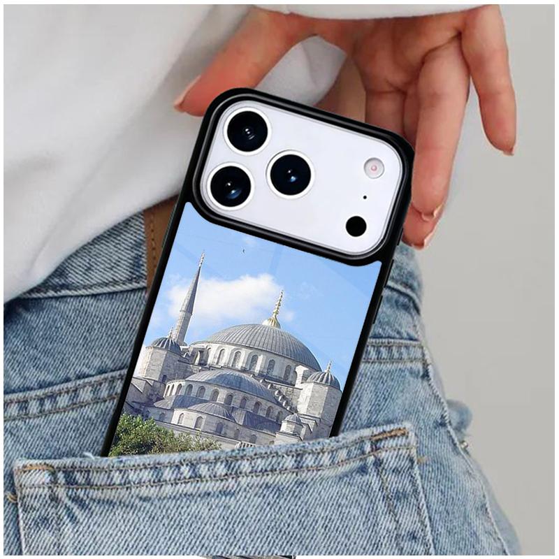 Arabic Muslim Mosque Building Phone Case for iPhone 16e 15 14 13 12 17 Pro Max Plus Air 17pro Cover Coque