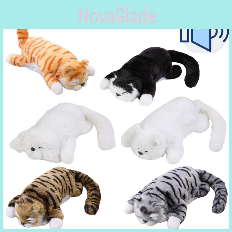 Electric Rolling Cat Plush With Sound And Soft Short Fur For Childrens Gift