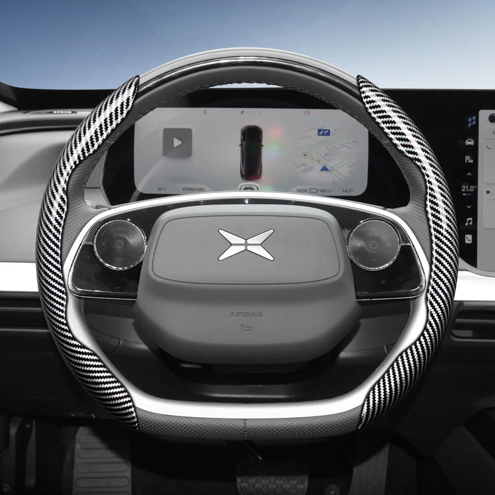 zkfan8 Suitable for Xpeng Carbon Fiber Texture Steering Wheel Cover with Segmented Quick-Release Design, Durable, for Models Such as G6 G9 P7 P7+