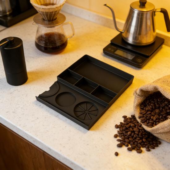 Espresso Tamping Mat Non-Slip Silicone Tamper Mat Heat Resistant Coffee Tamping Station for Home Baristas