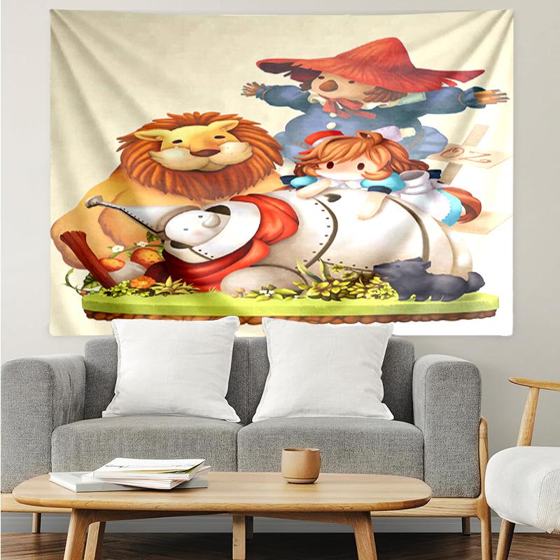 Alice-in-Wonderland Print Tapestry, Backdrop, Easy Setup, Ideal for Bedroom, Office & Living Room, with Aesthetic Wall Hanging Decor.