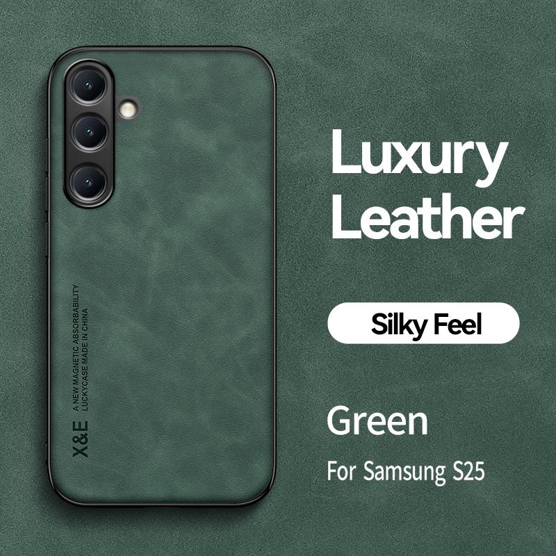 Роскошный кожаный магнитный чехол для Samsung Galaxy S25 Ultra 5G Мягкий силиконовый противоударный чехол для Galaxy S 25 Plus S25Ultra Funda