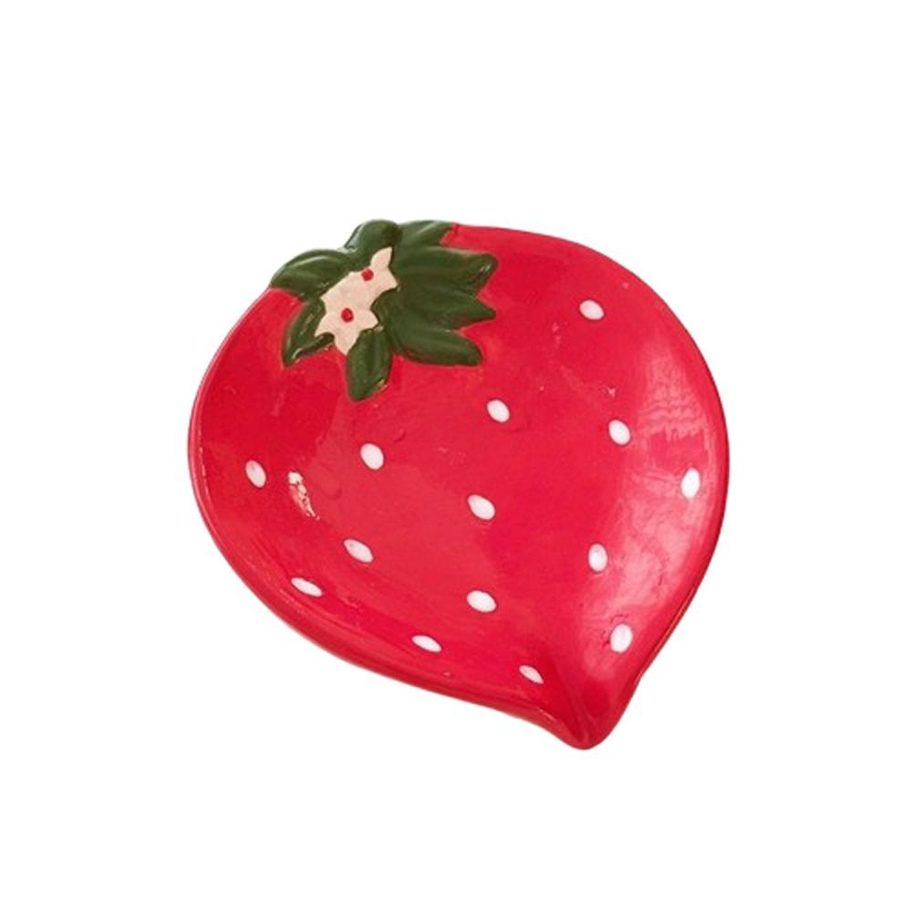 Cute Soap Storage Box Strawberry Soap Tray Decorative Storage Rack Ceramic Soap Box Household