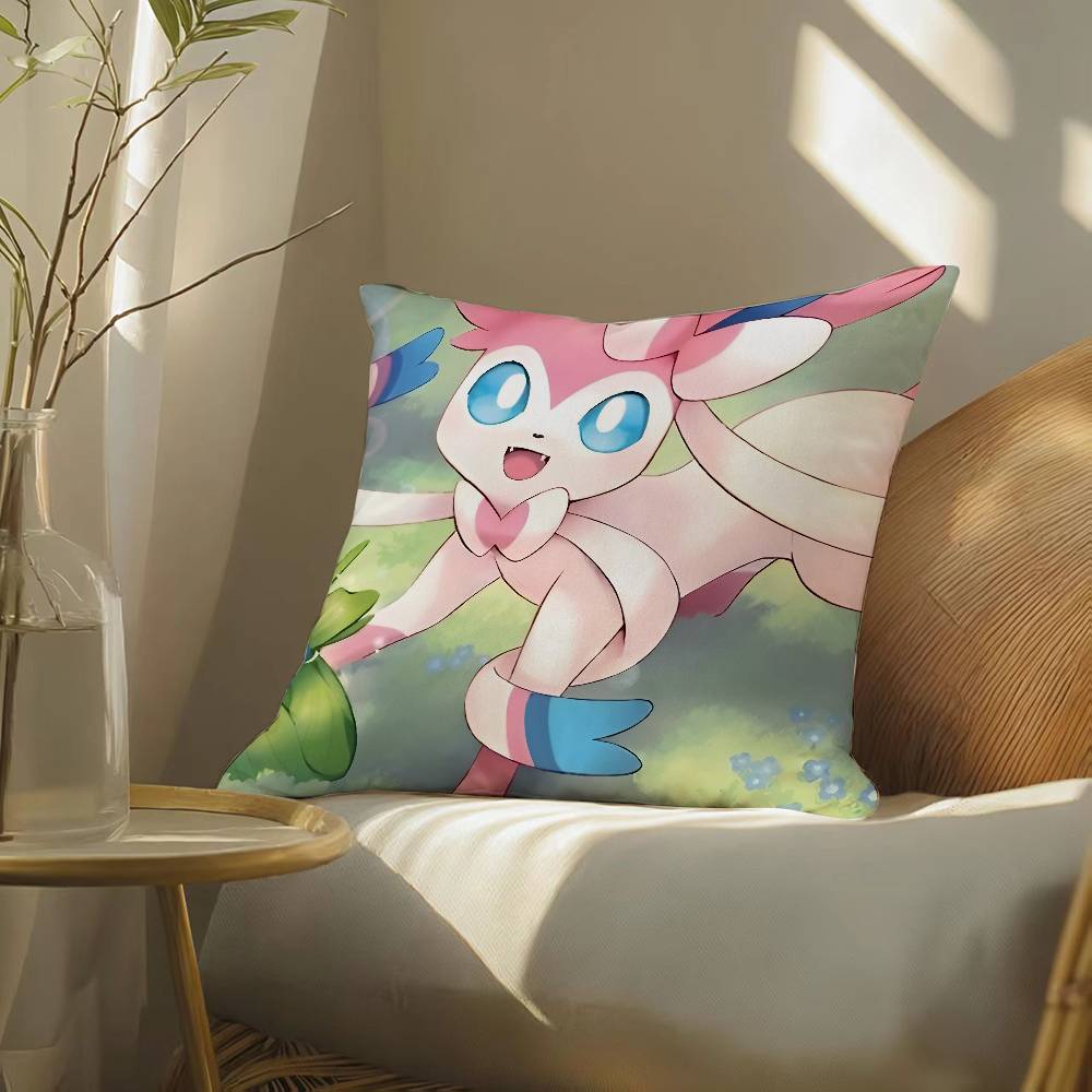Pokemon Battle Arena Anime Plush Pillow Cover Soft Short Plush Cushion Cover For Sofa Bedroom Living Room Decor Gift