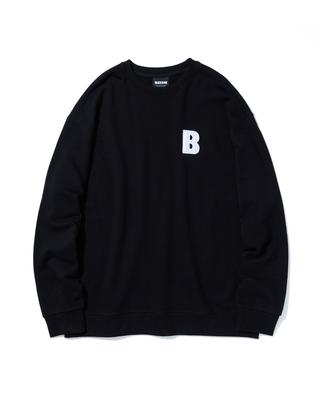 BLEXXME B Логотип Нашивка Свободный крой Свитшот Черный