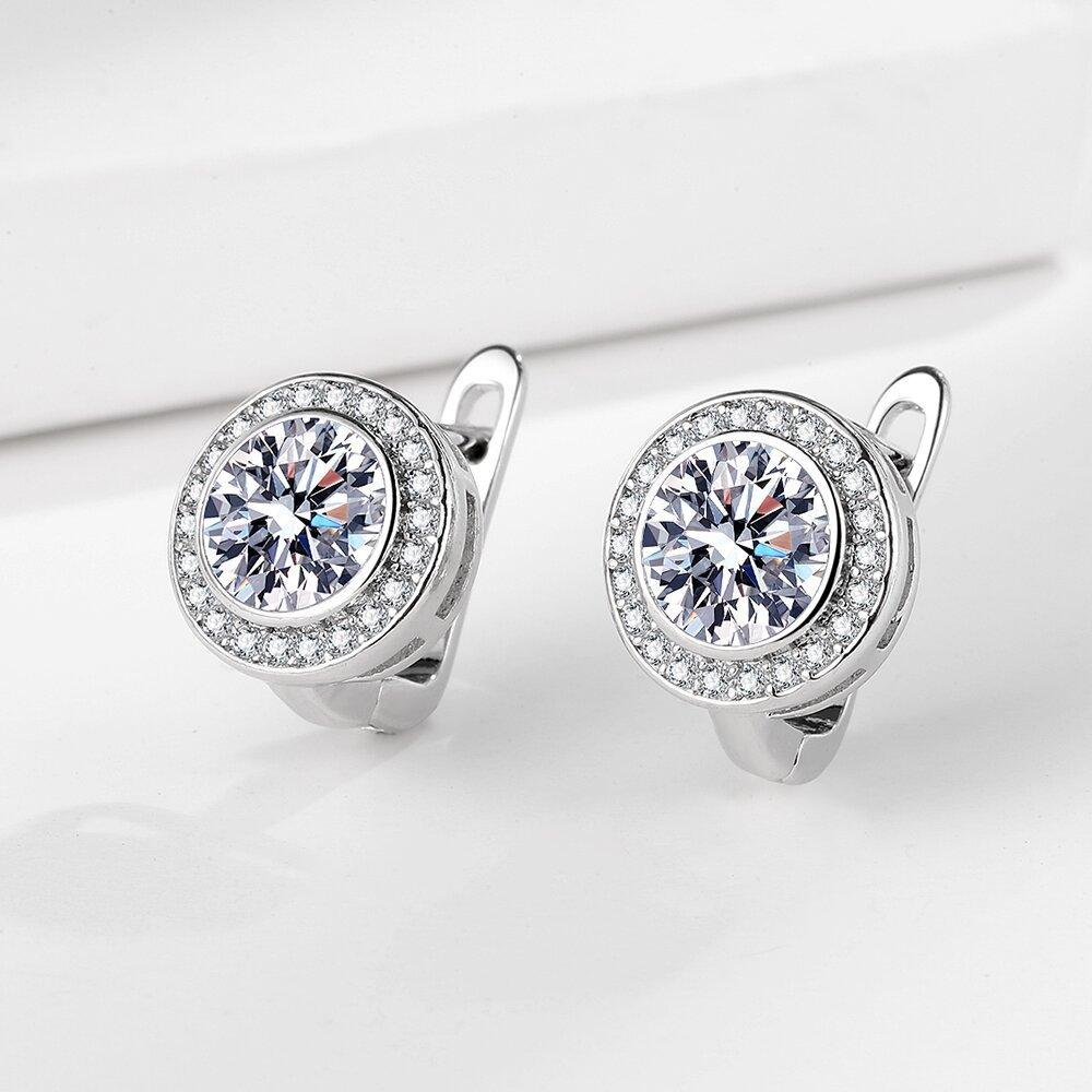 Full Diamond Silver Needle Earrings Long Tassel Circle Ear Buckles Light Luxury Jewelry New Earrings