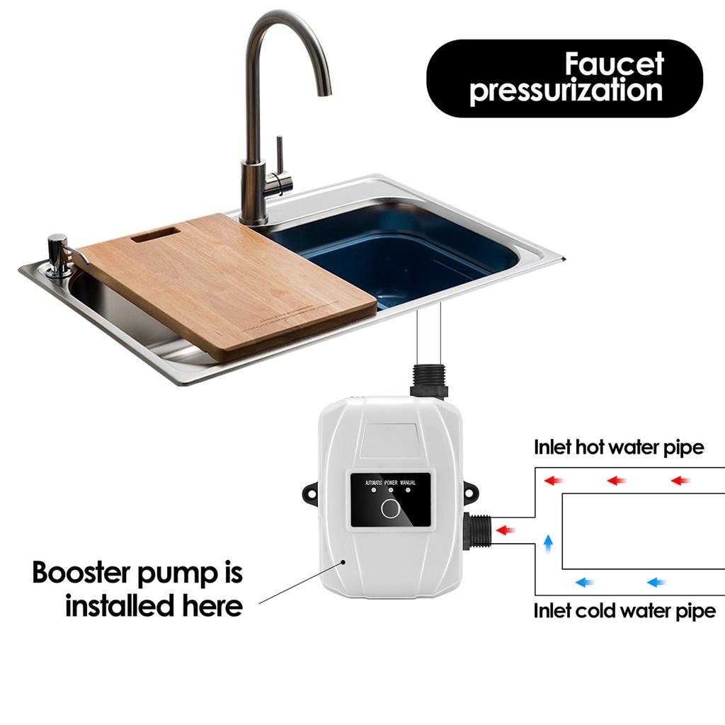 150 Вт Бытовой Автоматический Водяной Насос Соединитель Насос Повышения Давления Для Водопроводной Воды Кухонной Раковины Душевой Лейки Комплект Бустерного Насоса 24 В Постоянного Тока