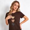 Women's Round Neck Short Sleeve Loose Fit 3 Gradient Hearts Print T Shirt Casual Daily Spring Fashion Basic Blouse