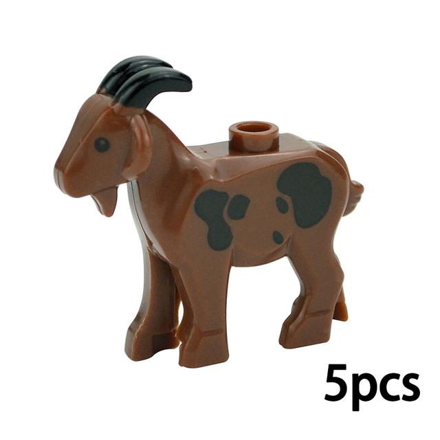 MOC Город Животные Строительные Блоки Фигурки Коза Овца Орел Сова Панда Попугай Чайка Пингвин Зоопарк Рам Аксессуары Кирпичики Игрушка Подарок