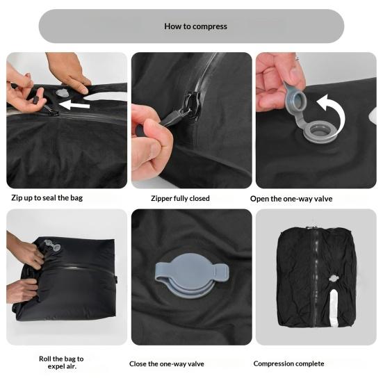 Вакуумные компрессионные пакеты с насосом Дорожные вакуумные пакеты Многоразовые водонепроницаемые компрессионные пакеты для одежды Чемоданы Рюкзаки Домашняя организация