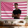 Тэо Джеймс Баннер с флагом США Гобелен Плоская печать Наружный декор для спальни Гаража Парикмахерской Настенное украшение