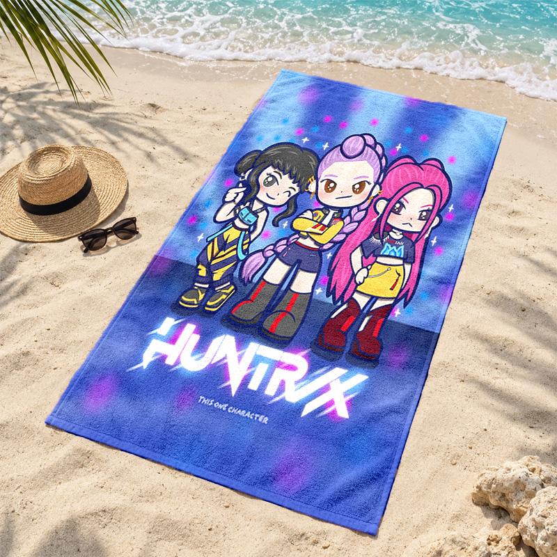 Kpop demon hunters Microfiber Beach Towel Quick Dry Sand Free Lightweight Beach Towels for Travel Swimming Camping