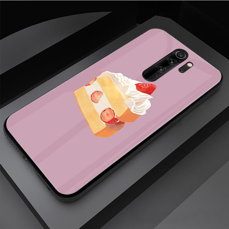 Чехол для телефона из закаленного стекла Cake для Redmi Note 5 6 7 8 Pro Note8T Note9S Redmi8 9 Cover Shell