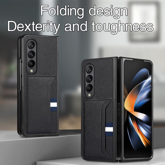 Складной чехол с точным вырезом и защитой от падения для Samsung Galaxy Z Fold 4 Fold4 Fold3 Fold2 Fold 2 3 5g, сумка для телефона с гнездом для карты
