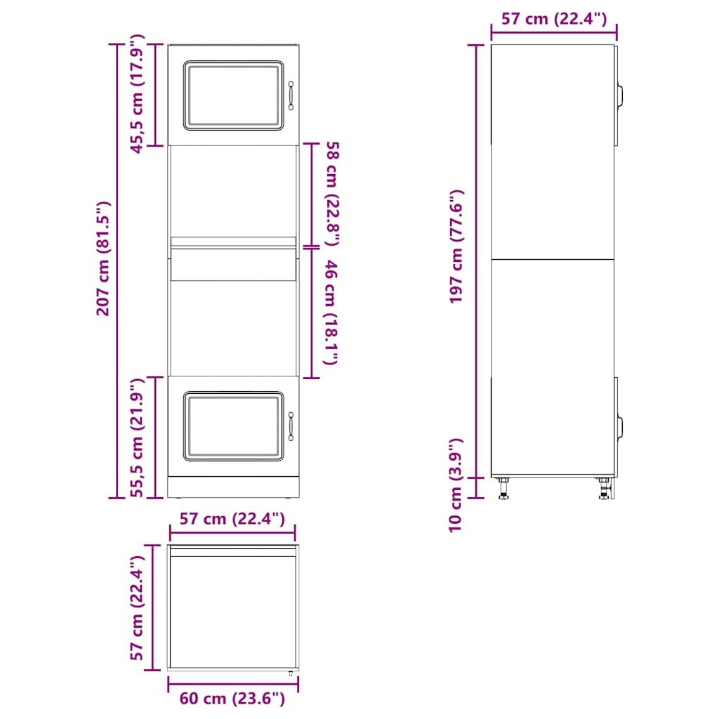 Kalmar Oven Cabinets 2 pcs Brown Oak Effect Particleboard