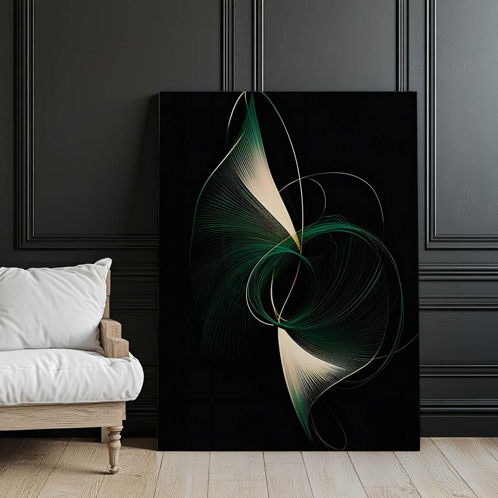 Ciemna Elegancja Krzywizn Ciemna Elegancja Krzywizn, 30X40 Cm, Rama Drewniana Ciemny Brąz, Papier Matowy 230 Gsm