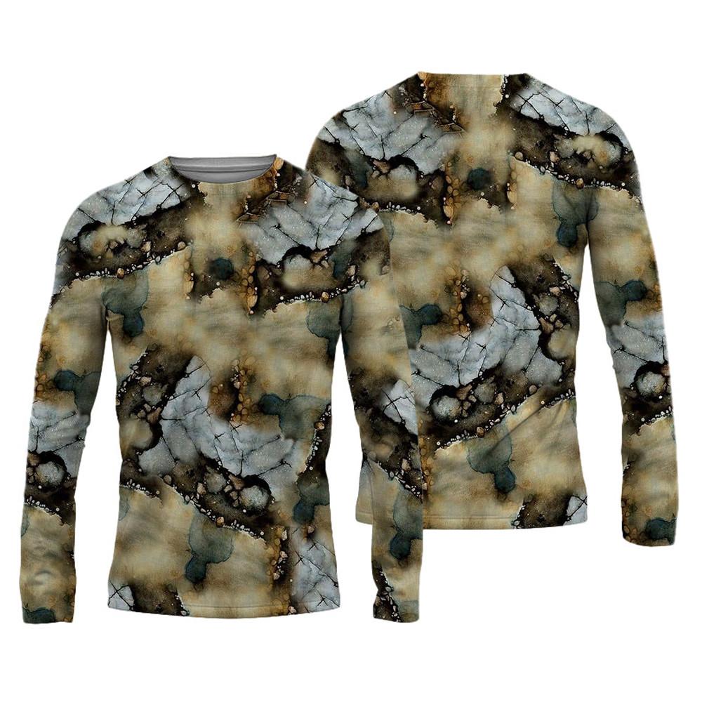 Мужские футболки с графическим принтом лесного камуфляжа, осенняя мужская одежда, футболки с круглым вырезом и длинным рукавом, топы, мужская футболка, уличный пуловер