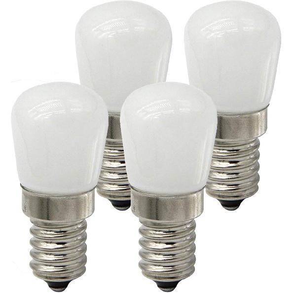 CTKcom 2W LED Refrigerator Bulb (4 Pack)-European E14 Base 15W Equivalent Daylight White 6000K 120V Lamp for Freezer Lighting,Home Lighting