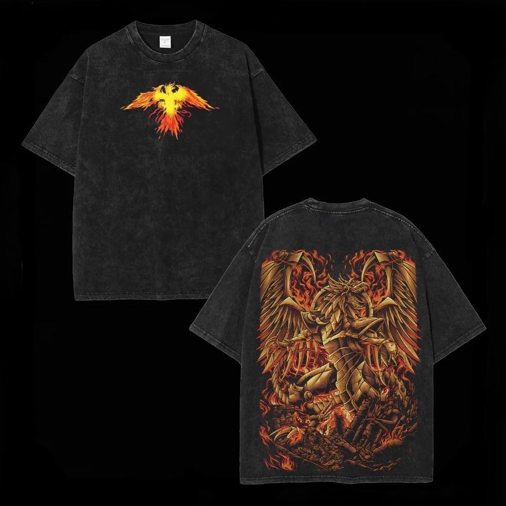 Yu-Gi-Oh! Dark Magician Girl Vintage Acid Wash Double-Sided Graphic Oversized Black T-Shirt | Anime/TCG Fan Streetwear Merch Tee